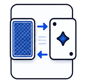 Card replacement graphic for the draw step.